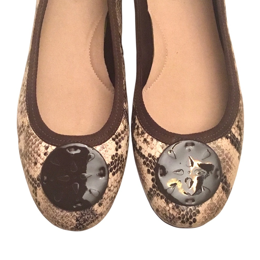 Clarks Gracelin Zone Ballet Flats Snakeskin with Brown Medallion Accent  Size: 9 - Picture 5 of 12